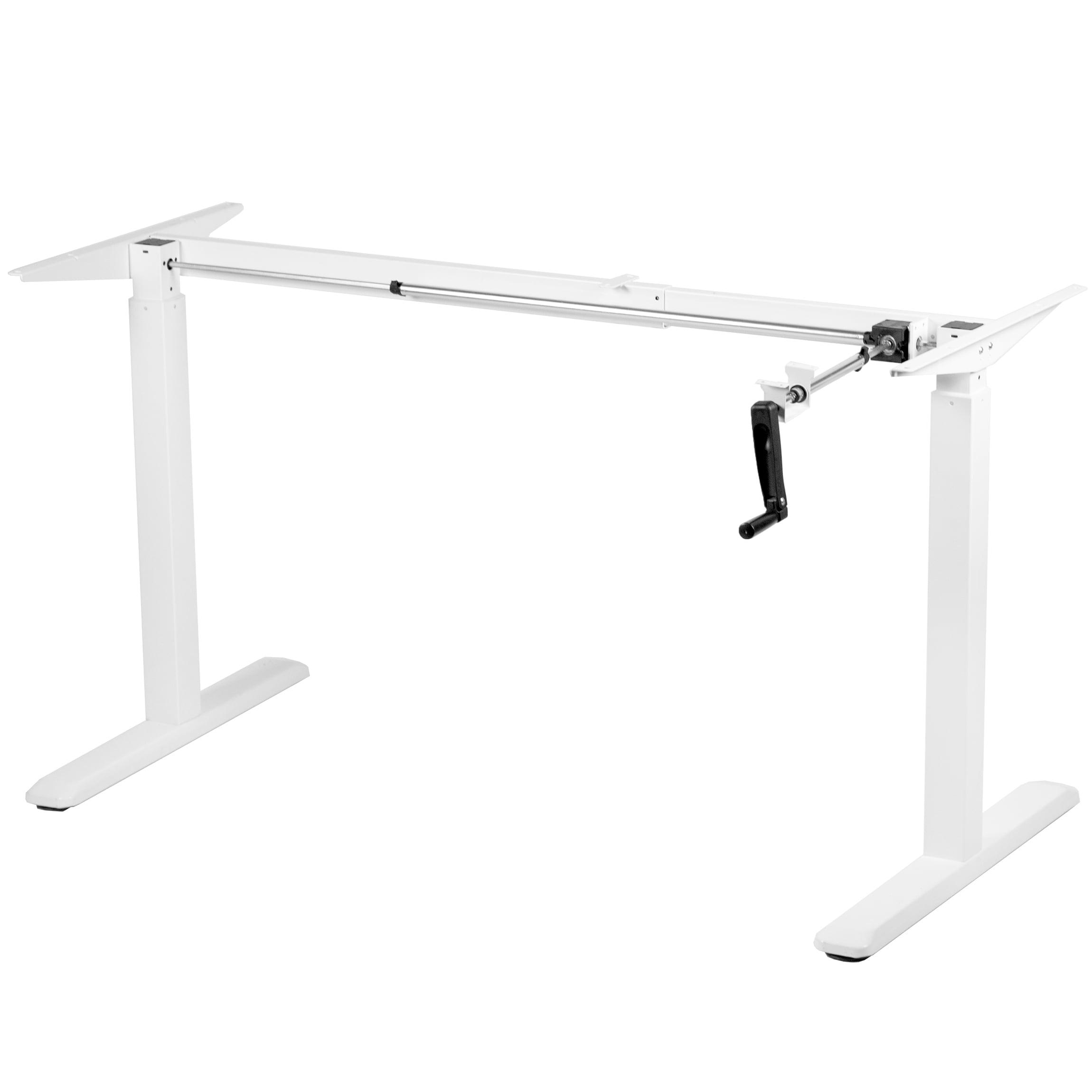 White Adjustable Alloy Steel Computer Desk with Shelf