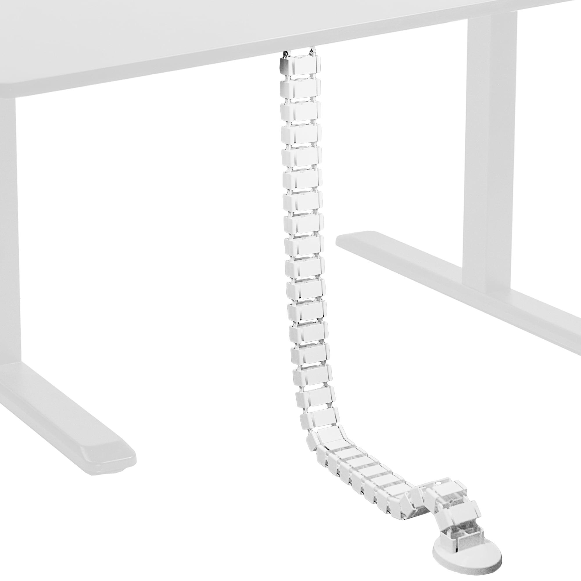 White Adjustable Vertebrae Cable Management Kit for Desk