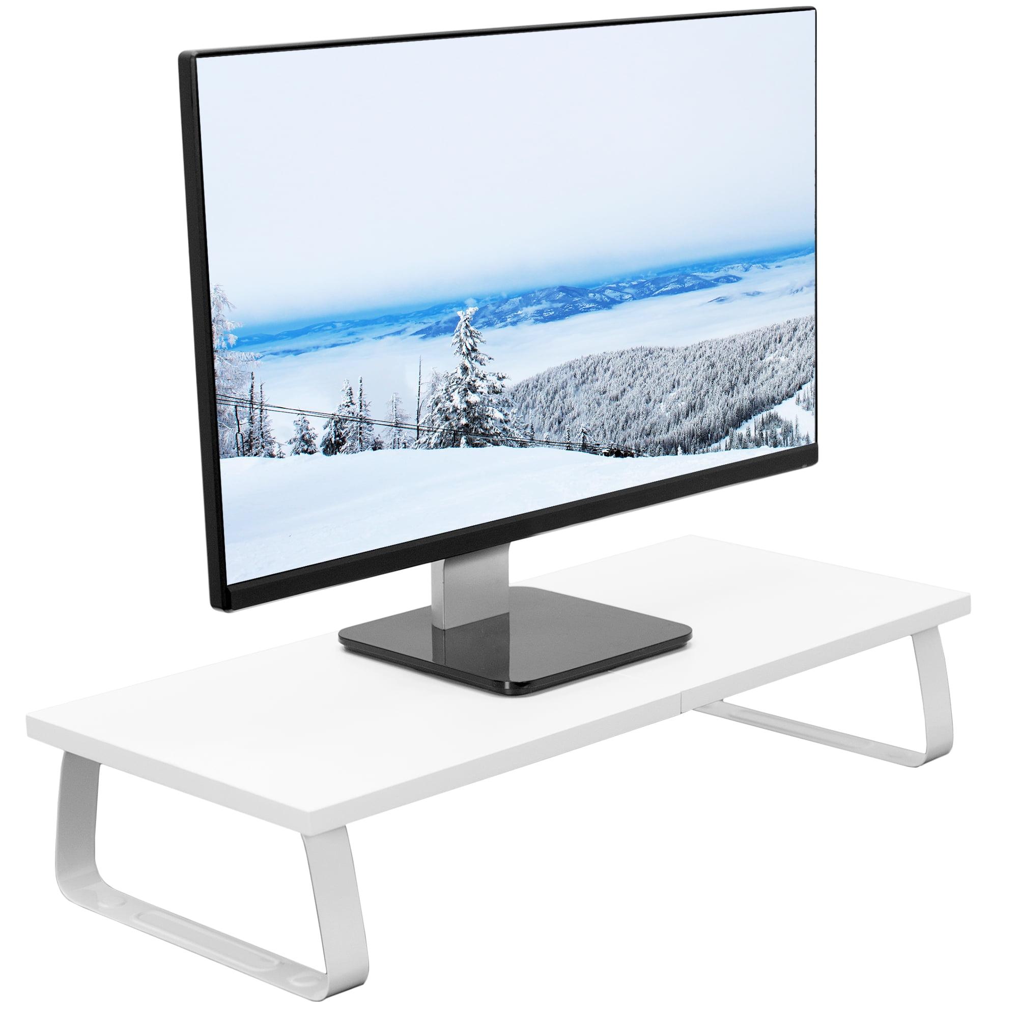 ErgoView Laminated Black Wood 24" Monitor Riser with Steel Support