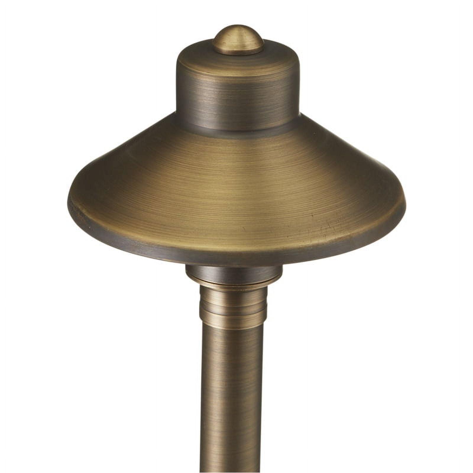 VOLT Flat Hat 12V Brass Path Light (5" Shade, 25" Tall)