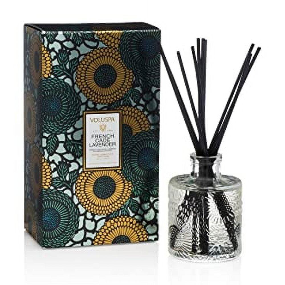 French Cade Lavender Reed Diffuser with Embossed Glass Bottle