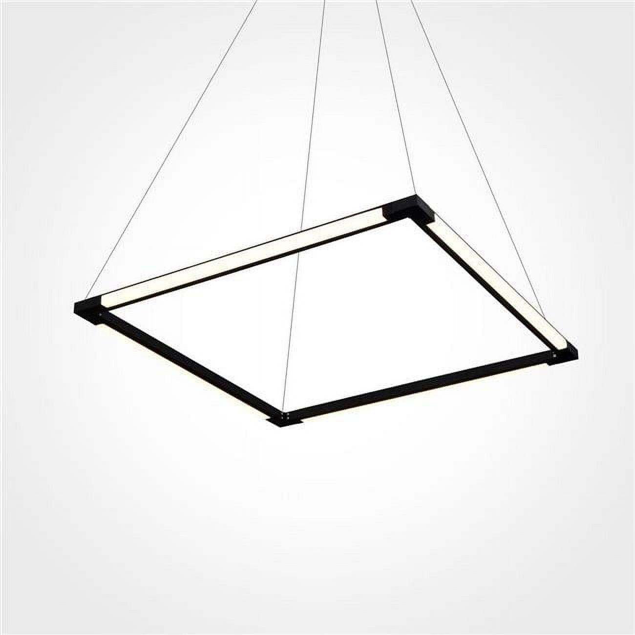 Atria Crystal Black 24" Square LED Adjustable Chandelier