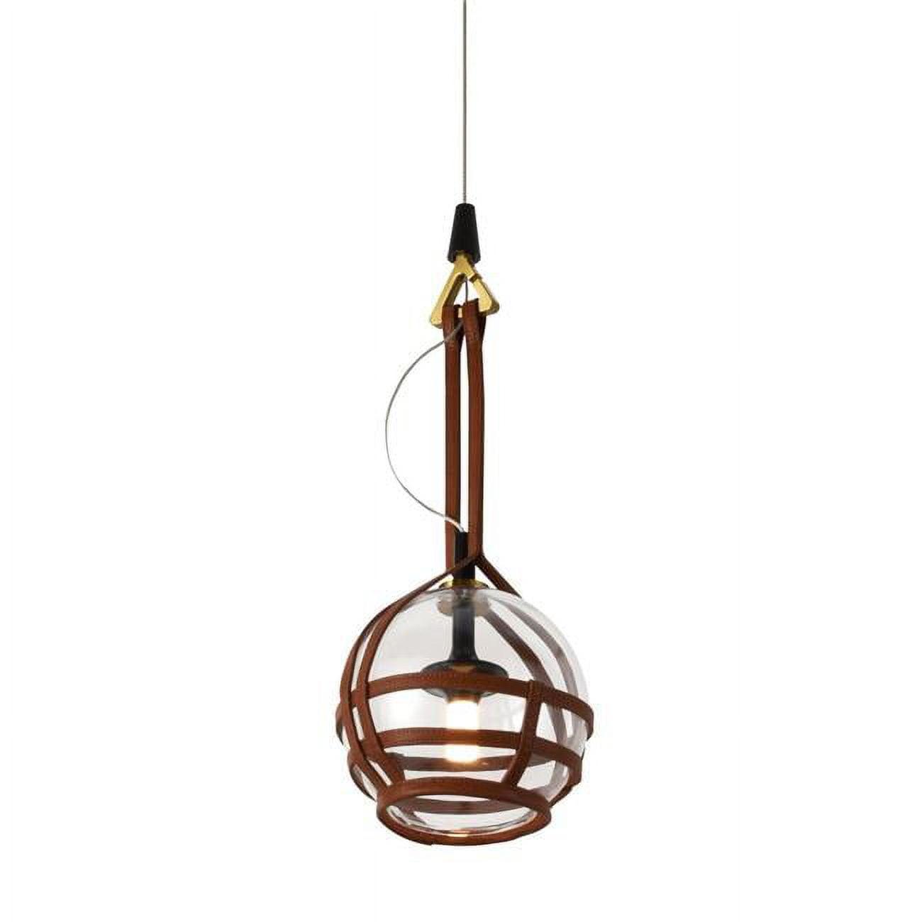 Bari 7-in Integrated LED ETL Certified Height Adjustable Pendant Light with Glass Shade