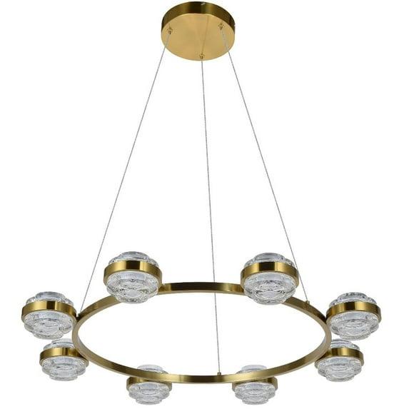 Milano 33-In Ring 8-Light Height Adjustable ETL Certified Integrated LED Circular Chandelier