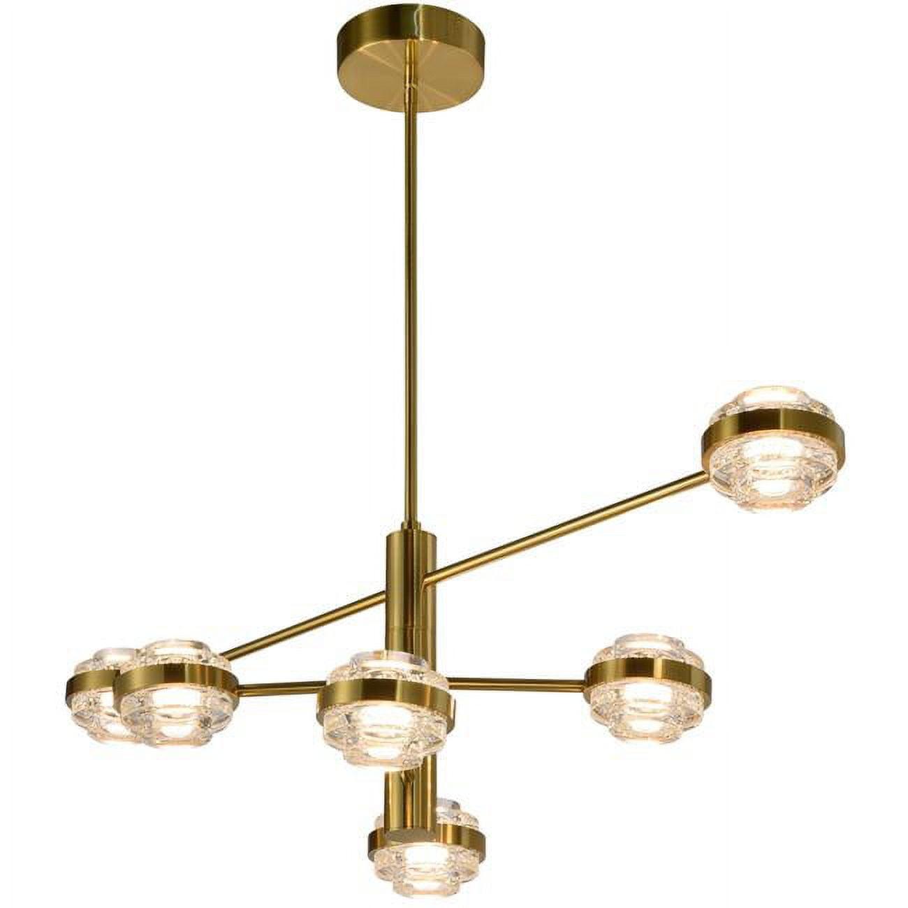 Milano 40" Antique Brass and Crystal LED Chandelier