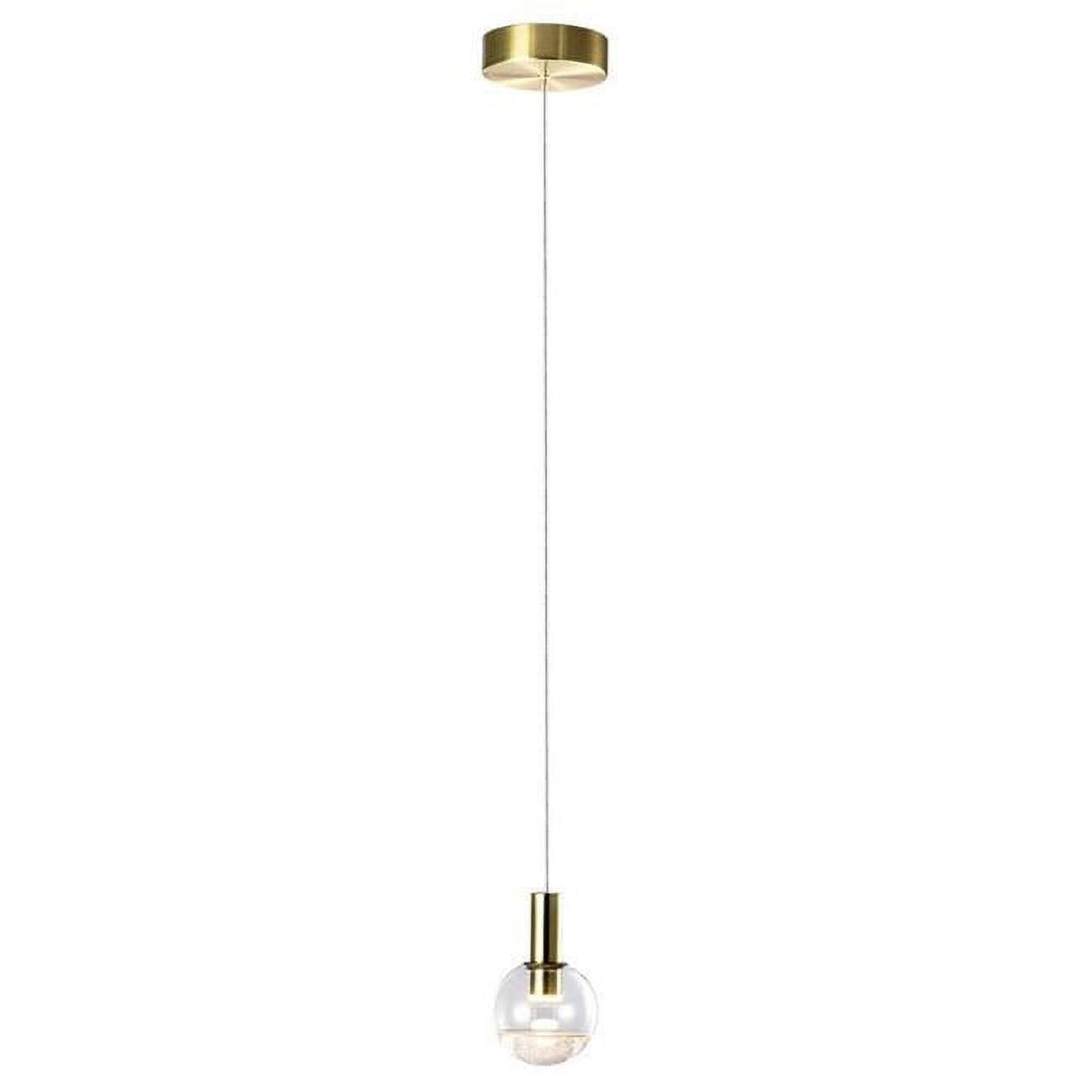 Sienna Sparkle Globe Adjustable LED Brass Pendant Light