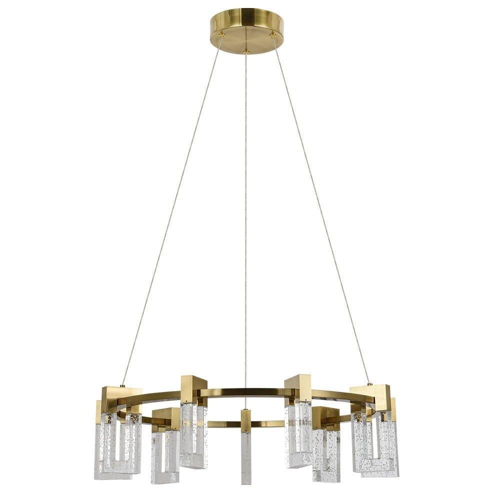 Sorrento 27-in Ring 9-Light Height Adjustable ETL Certified Integrated LED Circular Chandelier
