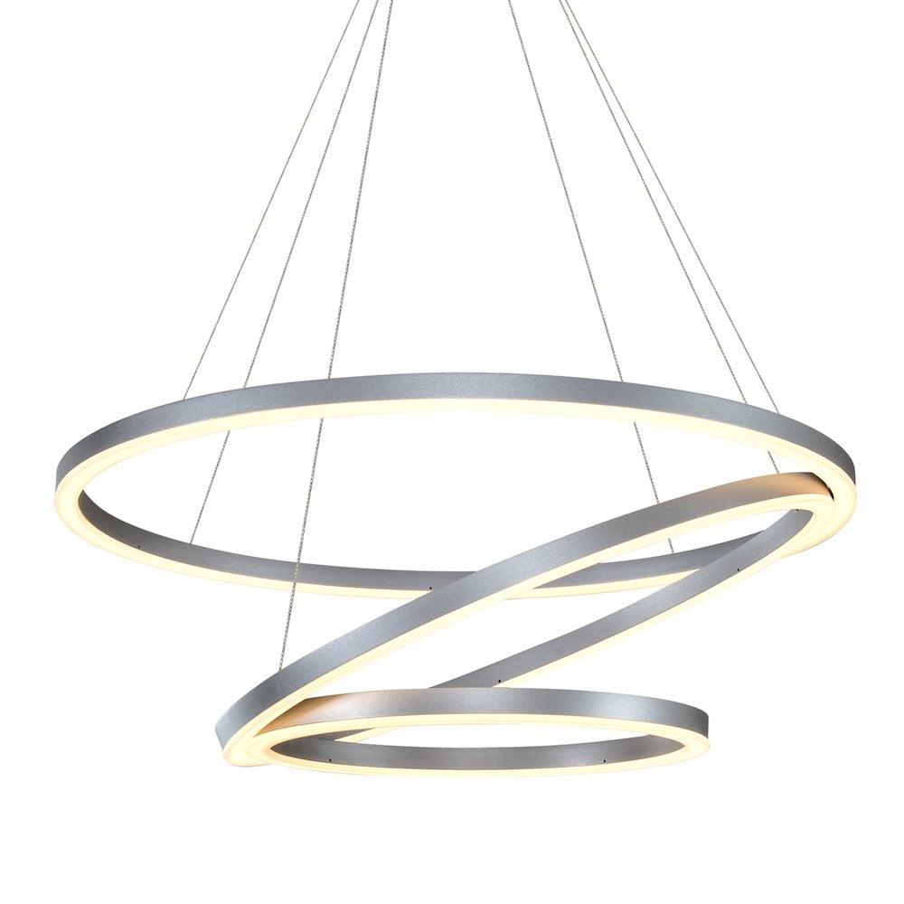 Tania Trio 32-in Integrated LED Ring Pendant Height Adjustable ETL Certified Circular Chandelier