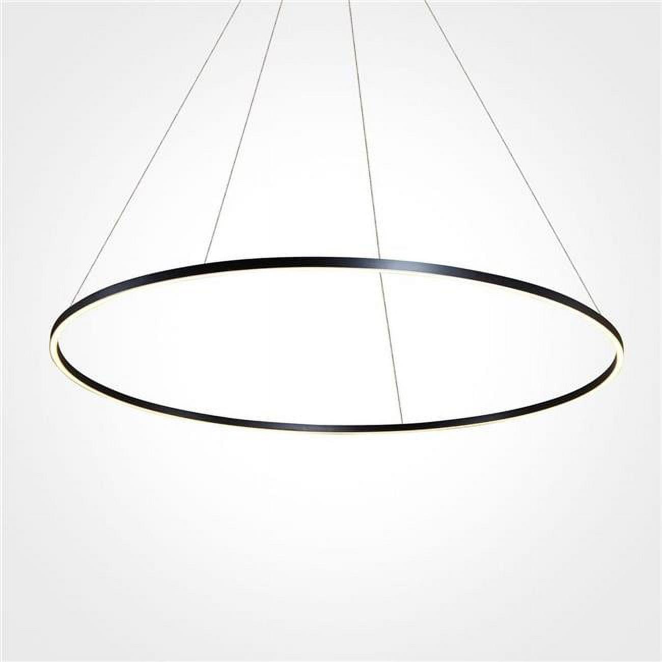 Tania Sleek Circular Adjustable LED Chandelier in Black