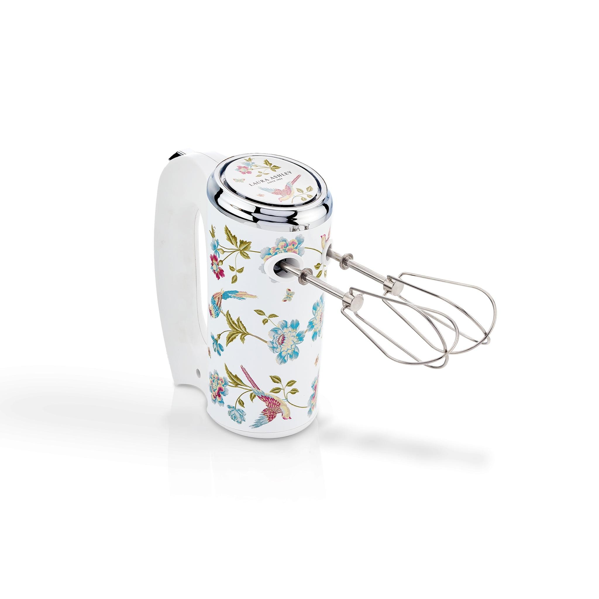 Laura Ashley Hand Mixer White: 300W, 5 Speeds, Stainless Steel, 1-Year Warranty