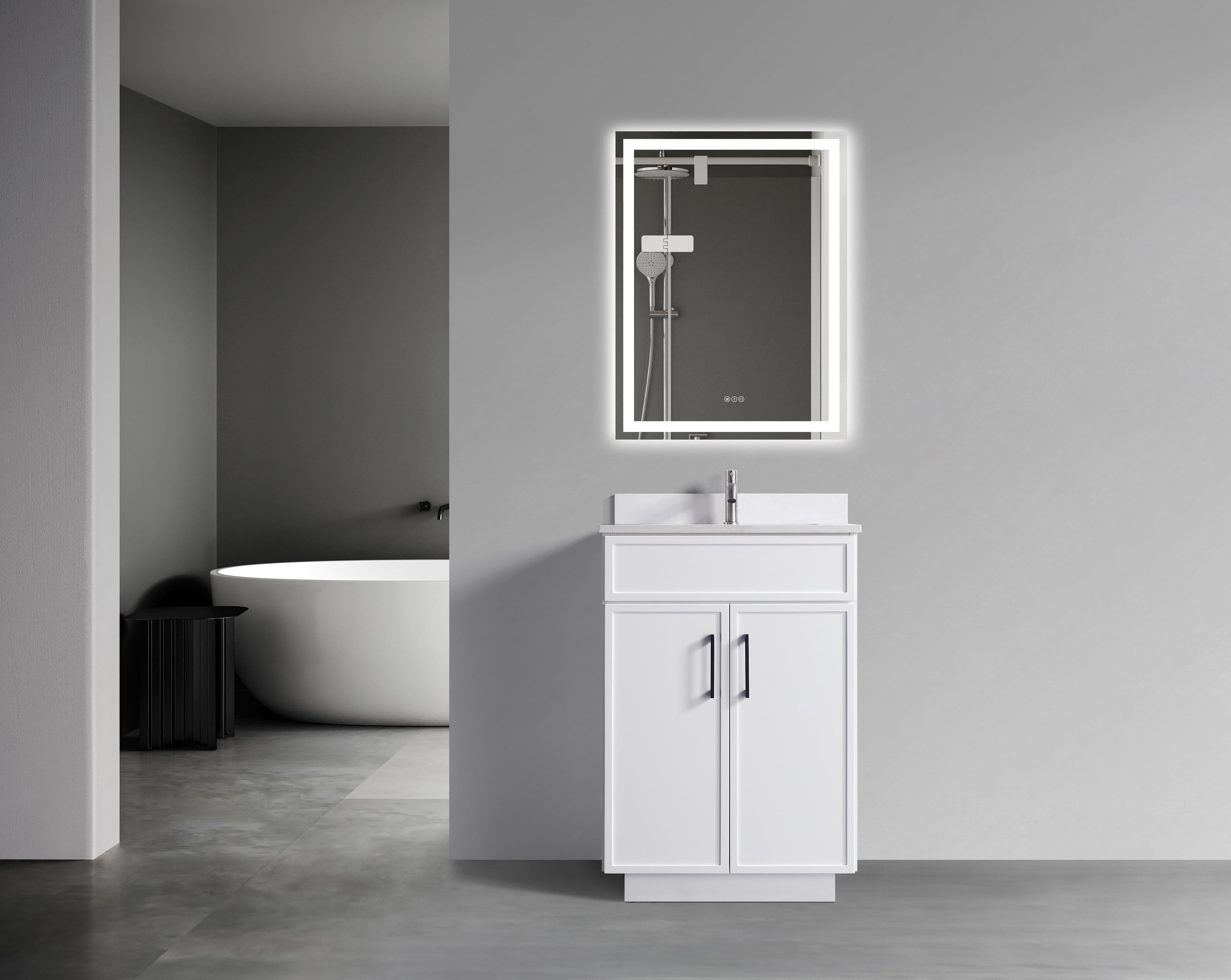 Dyconn Faucet Freestanding Vanity with Sink 2 doors - 24" Gray