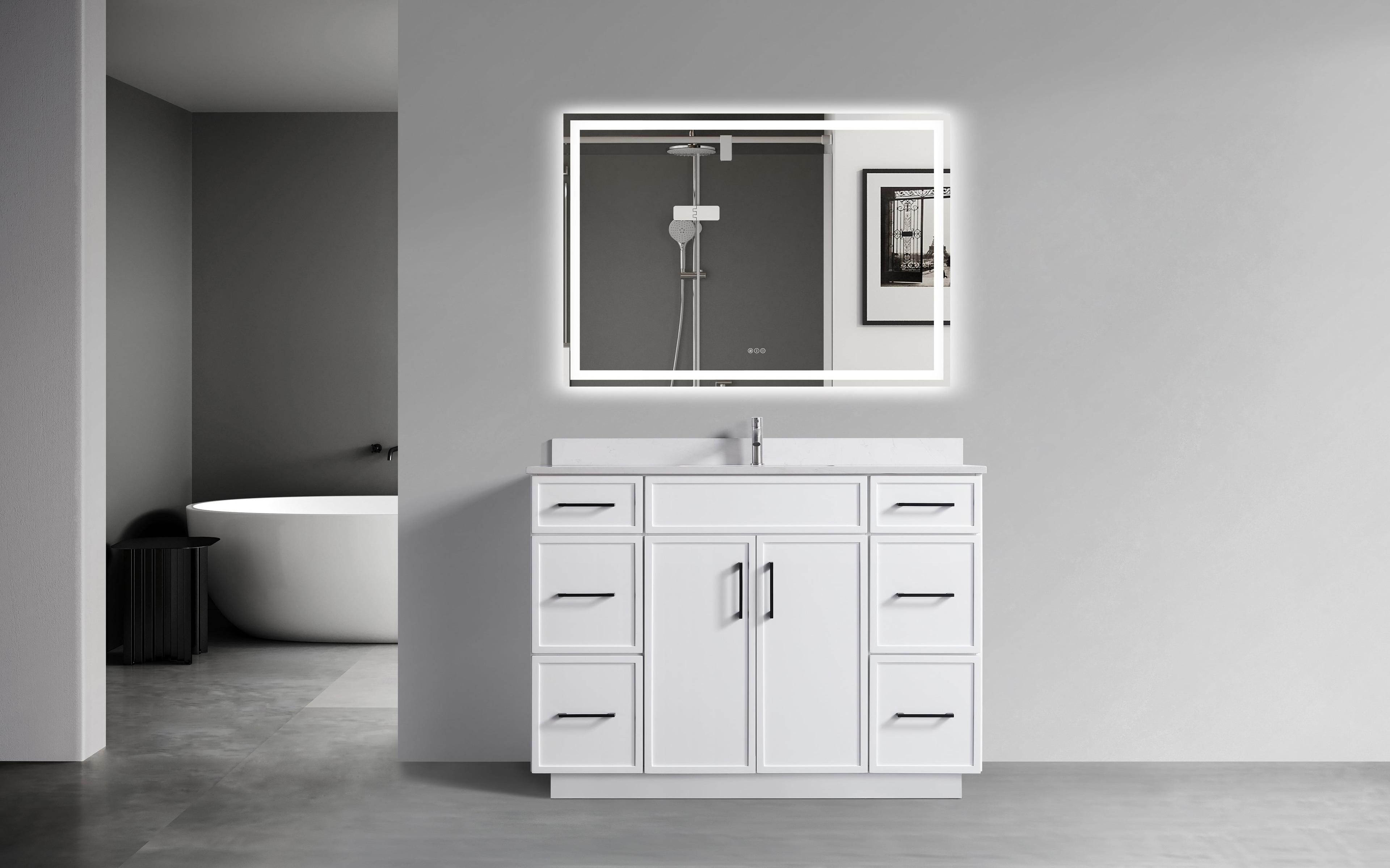 Freestanding Vanity with Sink 2 Doors + 6 Drawers - 48"