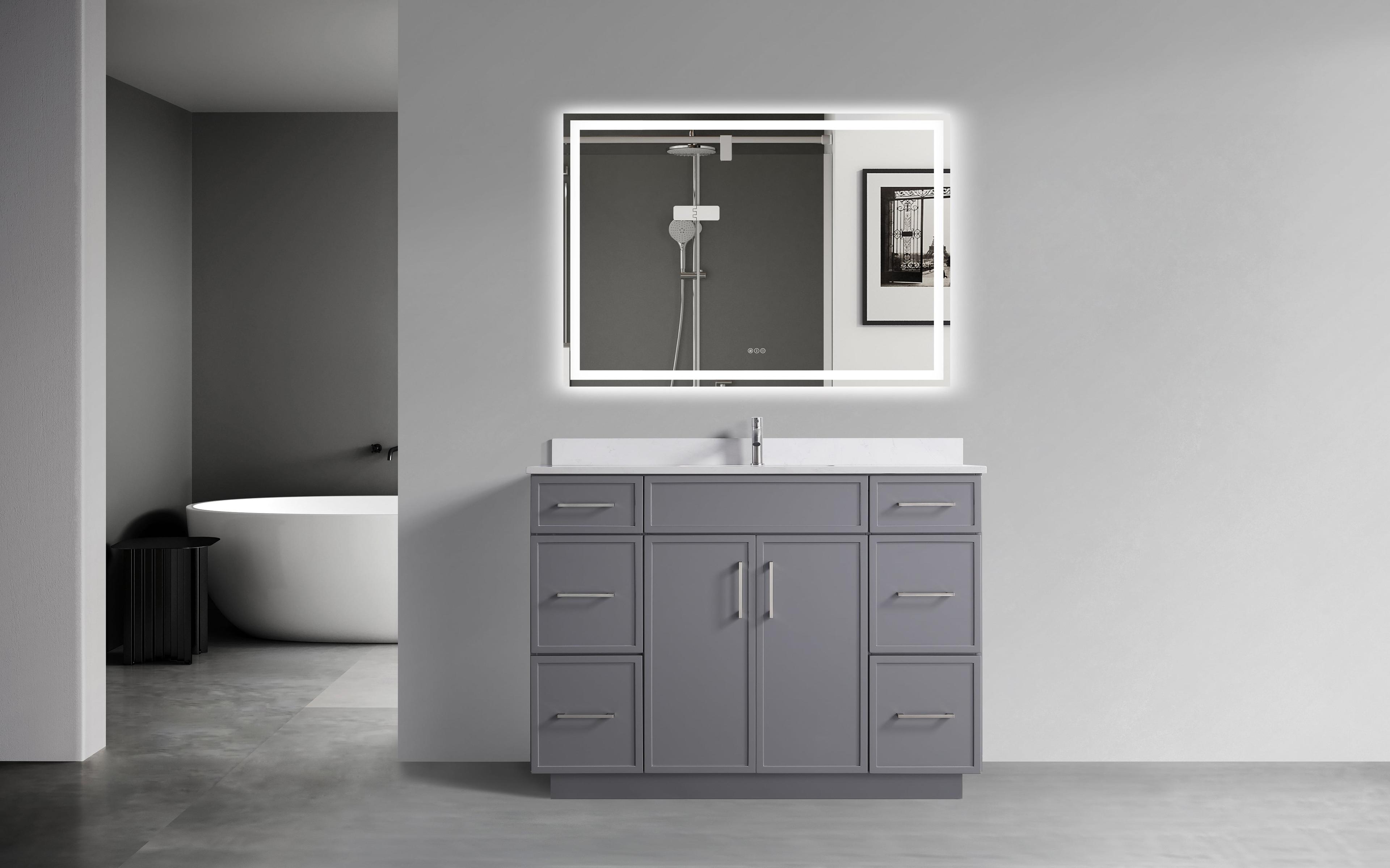 Freestanding Vanity with Sink 2 Doors + 6 Drawers - 48"