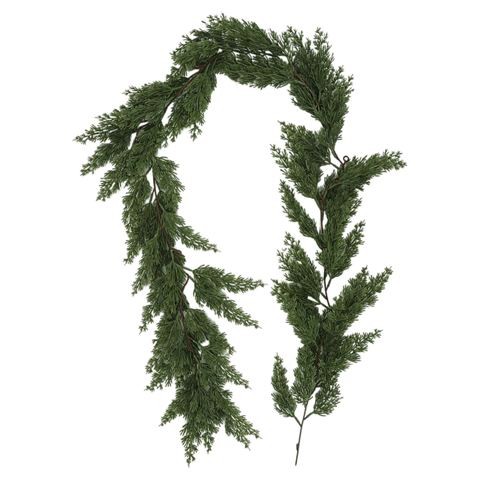 Zmzmskgsi Clearance 6FT Artificial Long Cedar Garlands Real Winter Garland Green Artificial Greenery Garland for Table Mantle Wall Indoor Outdoor Christmas Decorations (Original Green)