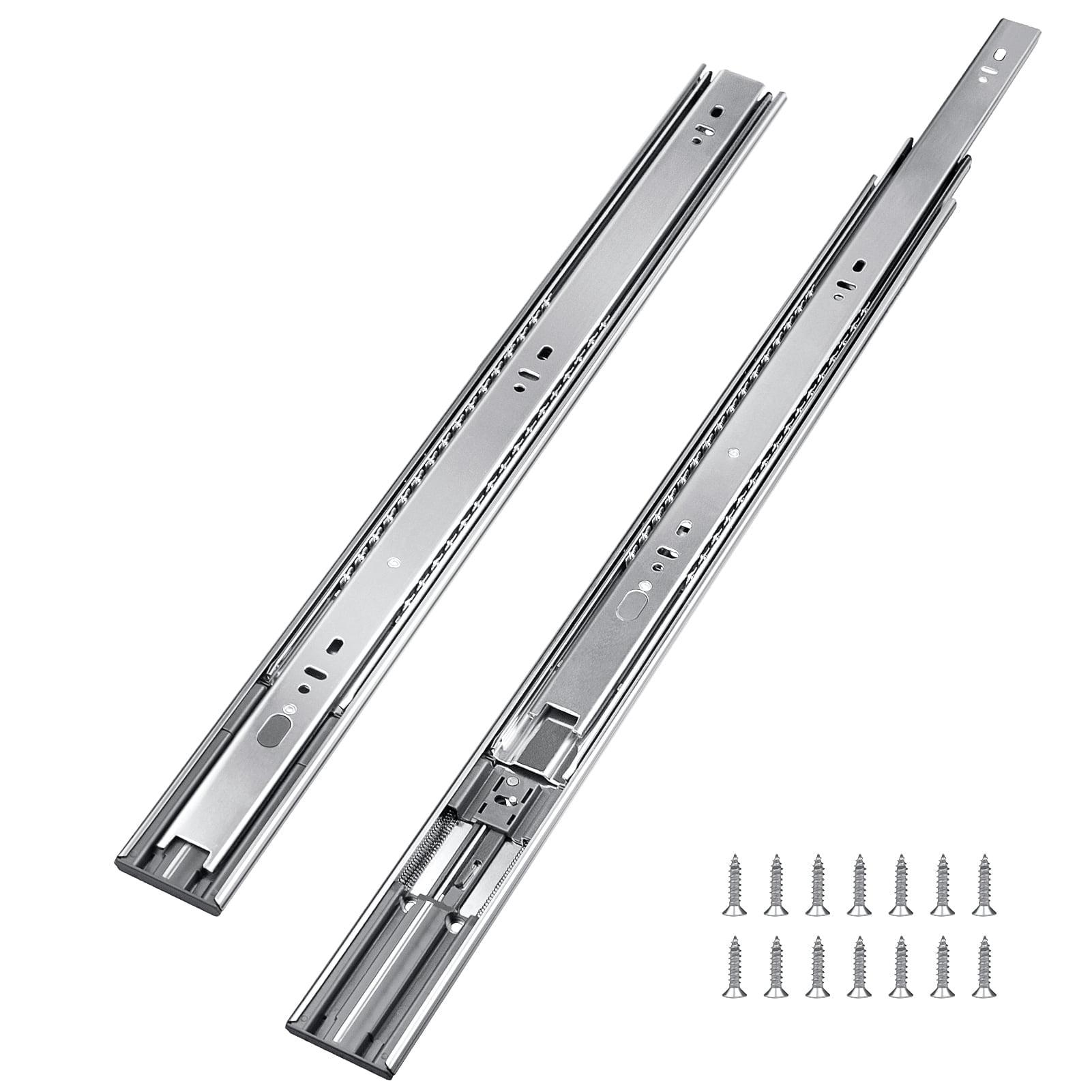 VVENACE 1 Pair 18 inch Soft Close Drawer Slides Full Extension Drawer Rails 100lb Ball Bearing Drawer Slides Side Mount Heavy Duty Slow Close Self Closing(Silver)