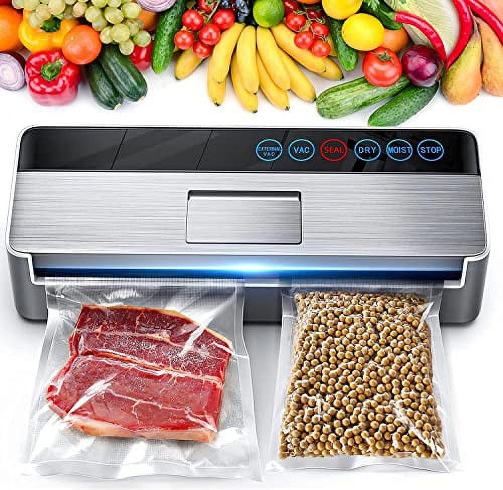 Silver Automatic Vacuum Sealer Machine with LED Indicator Lights