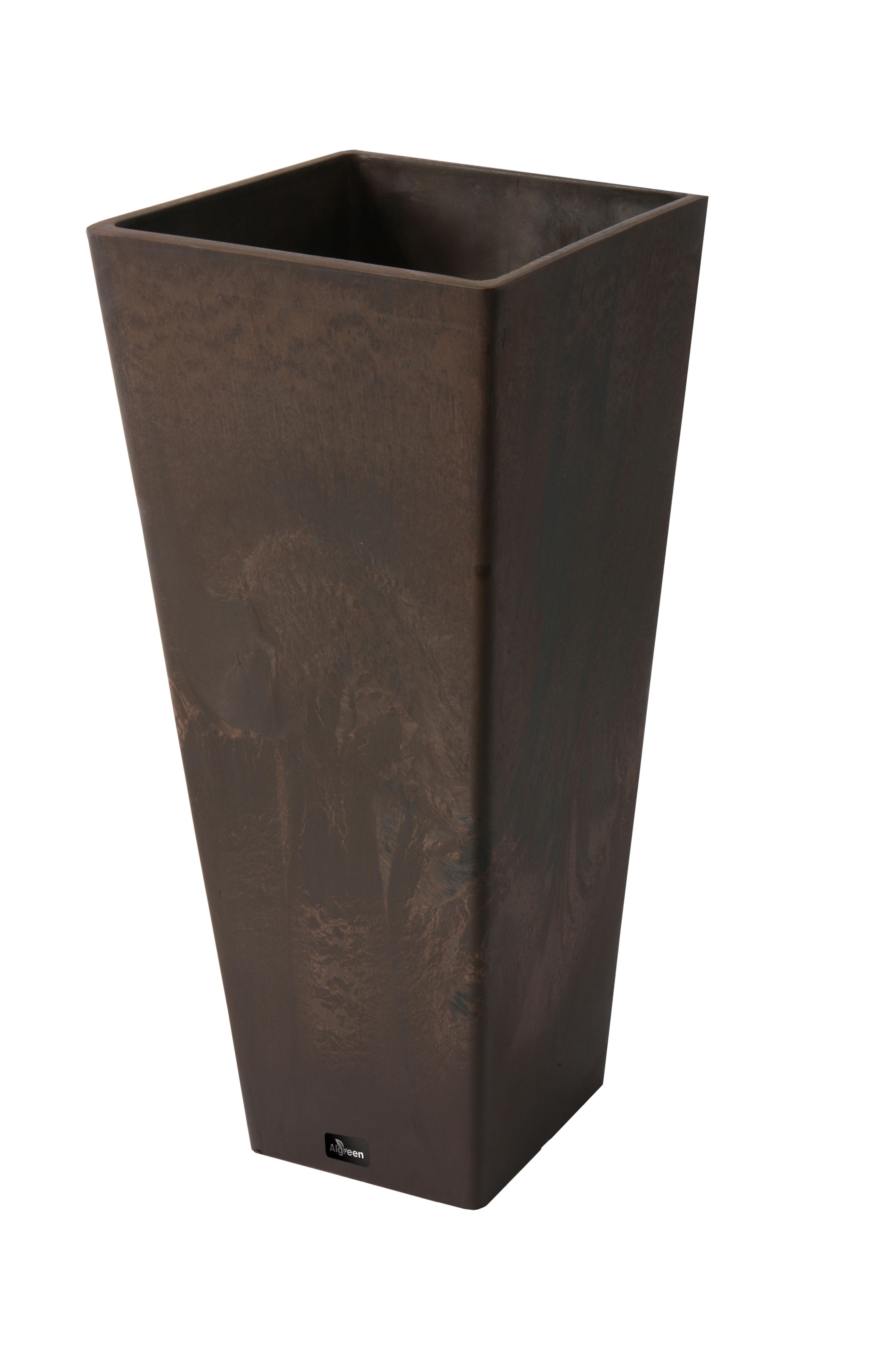 Algreen Valencia 10.5"x24"H Square Planter with Water Tray