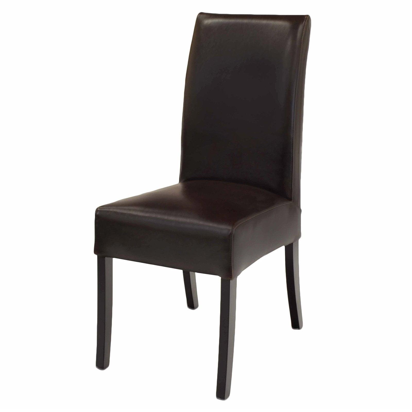 High Brown Wood Parsons Side Chair