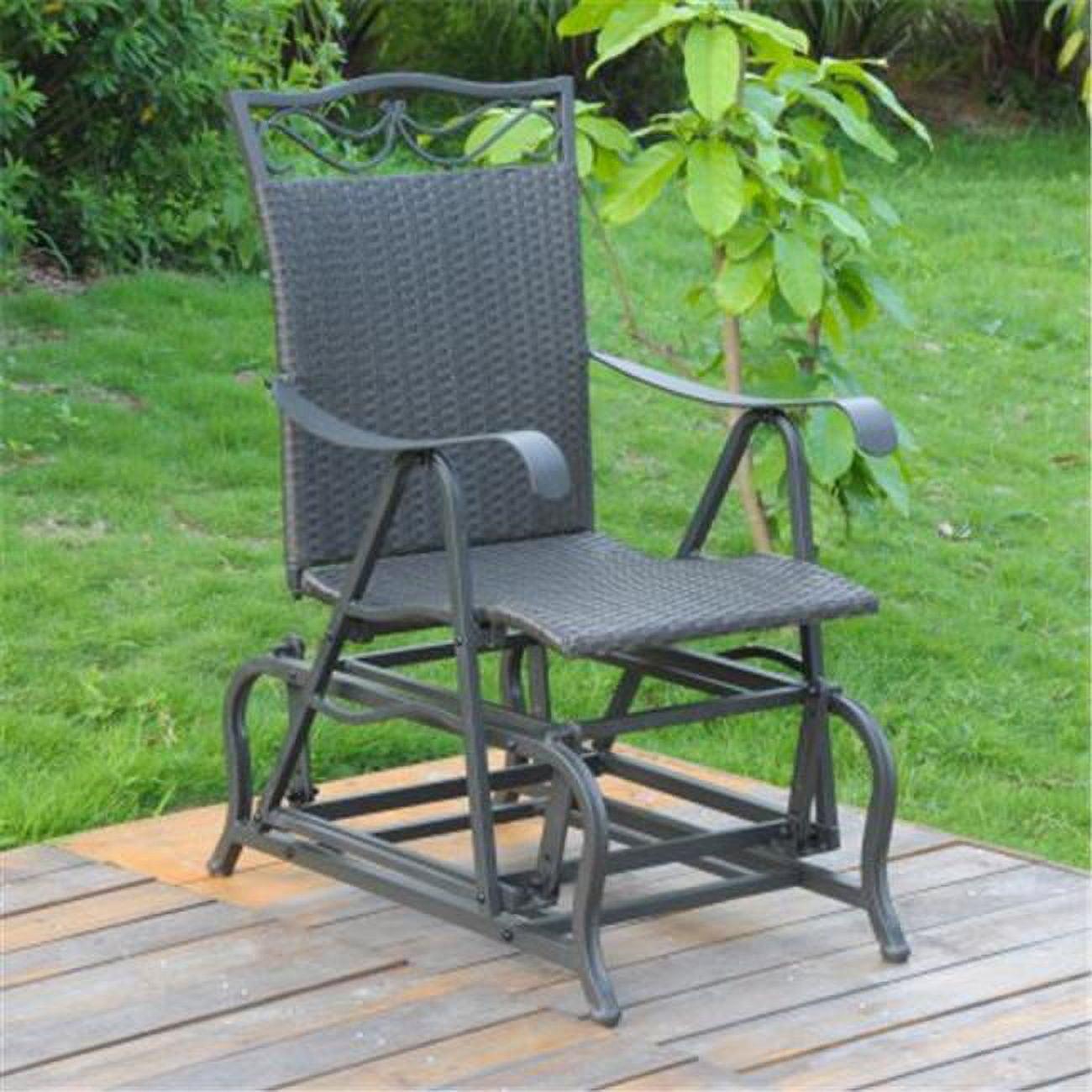 Valencia Black Resin Wicker and Steel Glider Chair