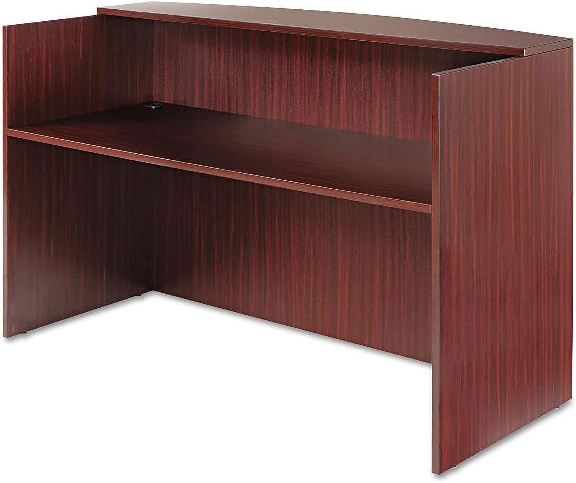 Mahogany Laminate Reception Desk with Transaction Counter