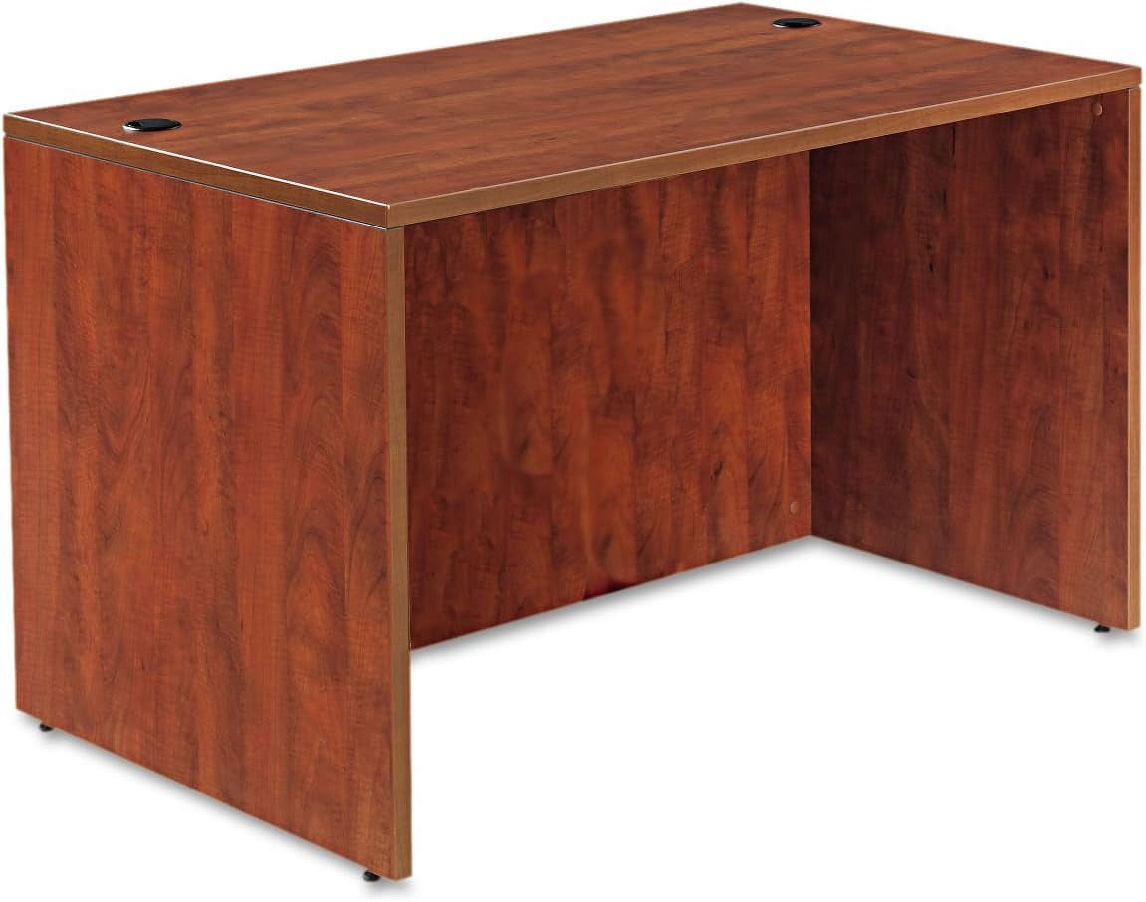 Valencia Medium Cherry Wood Desk Shell with Filing Cabinet, 47.25"