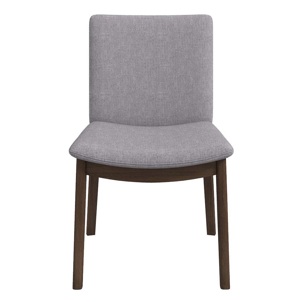 Valentine Mid-Century Modern Light Gray Fabric Dining Chair Set of 2