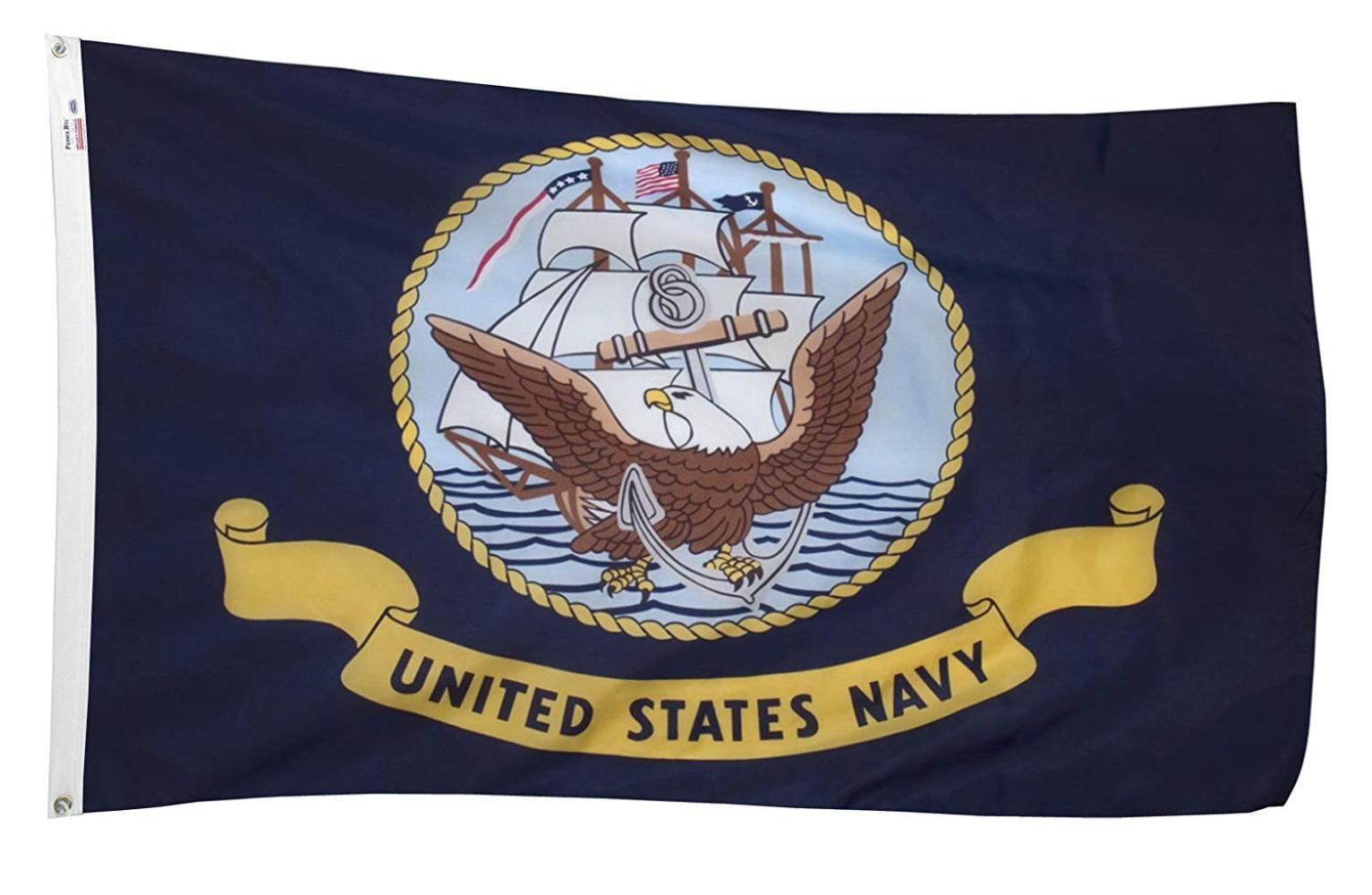 US Navy Flag 3' x 5' Nylon with Brass Grommets