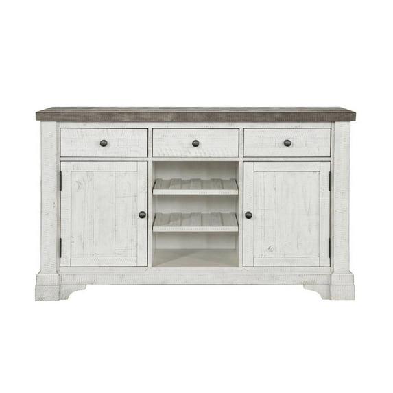 Valley Ridge 3 Drawer Server in Distressed White Wood Finish by Samuel Lawrence