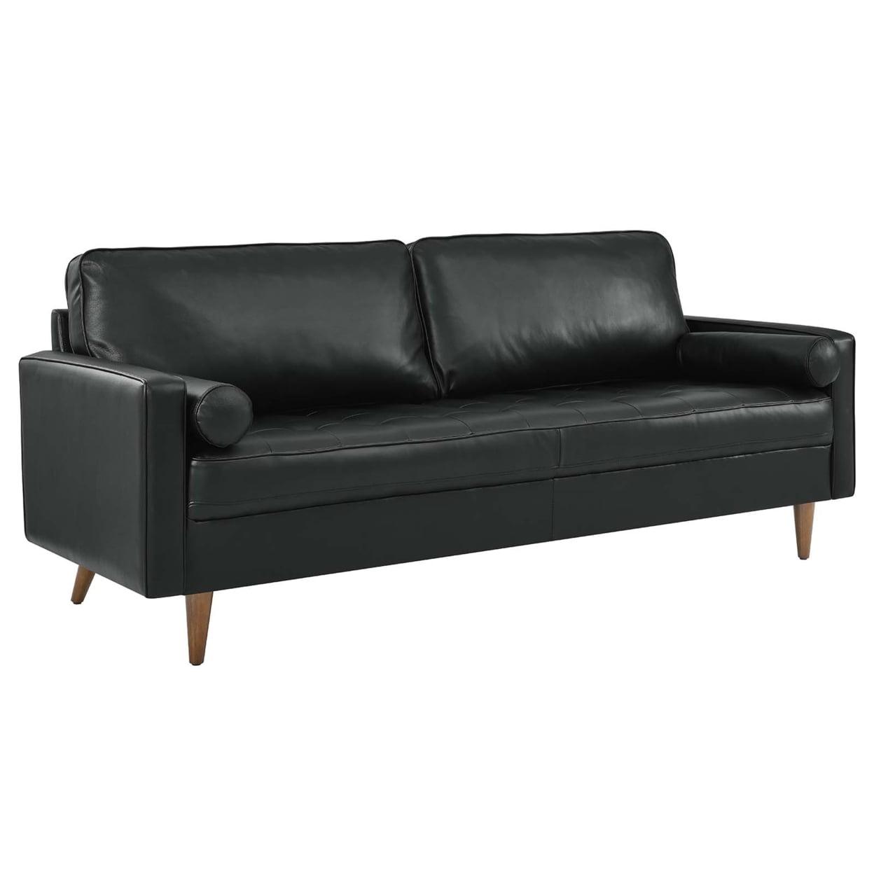 Valour 81" Leather Sofa-EEI-4634-BLK