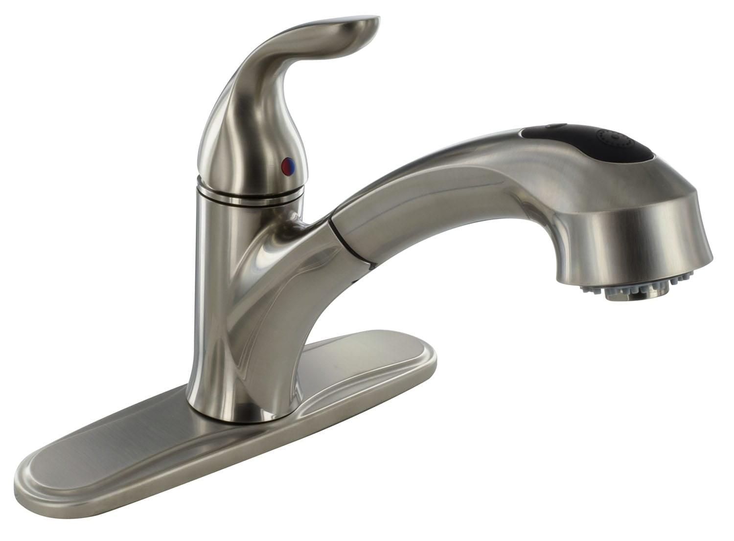 Brushed Nickel Single-Handle Pull-Out Kitchen Faucet