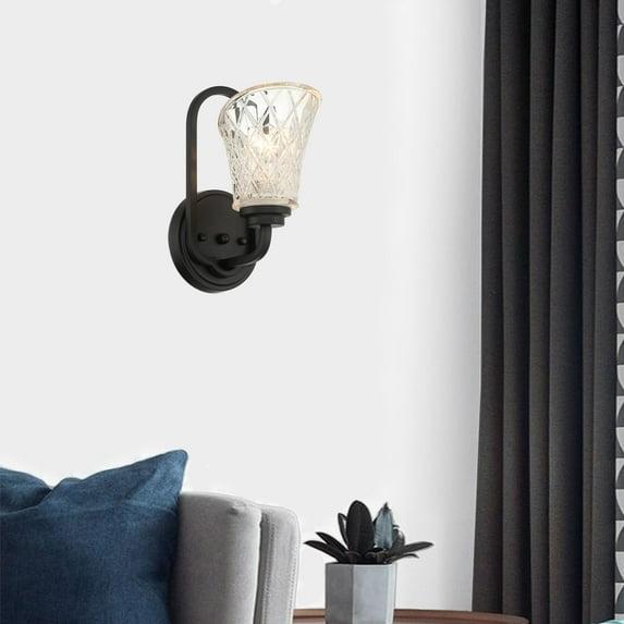 1 - Light Dimmable Black Armed Sconce