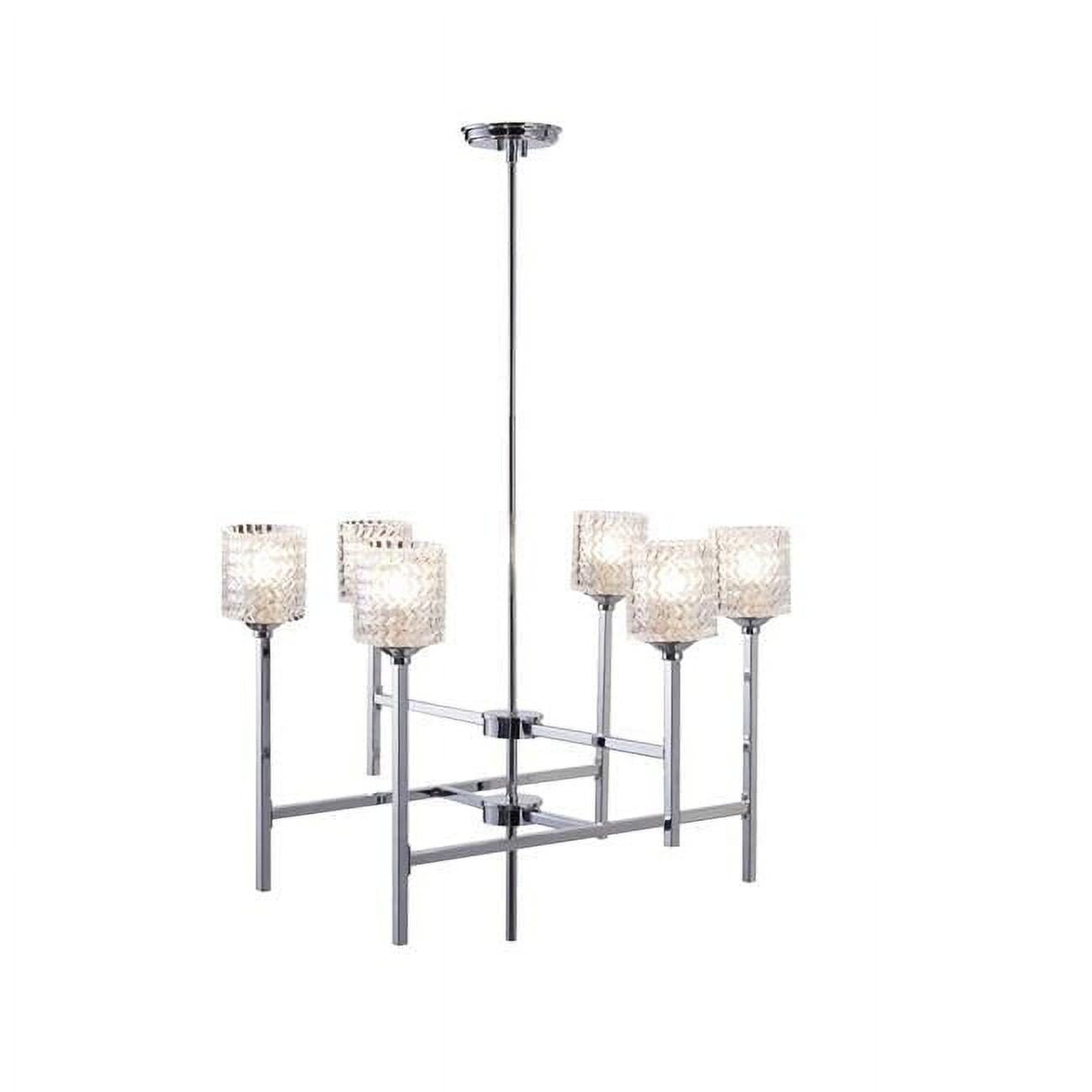 Vanity Art 10016CH Modern Elegant Cut Crystal 6 Light Pendant - 20 x 31 x 28 in.