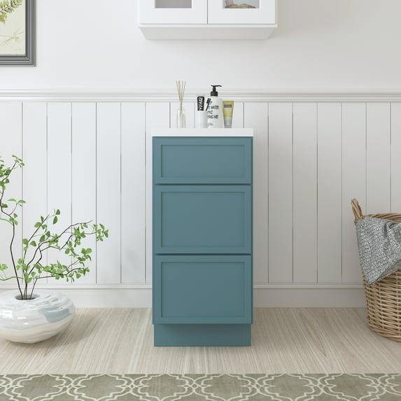 15" W Birch Plywood Freestanding Single Base 3 Drawers Storage Cabinet