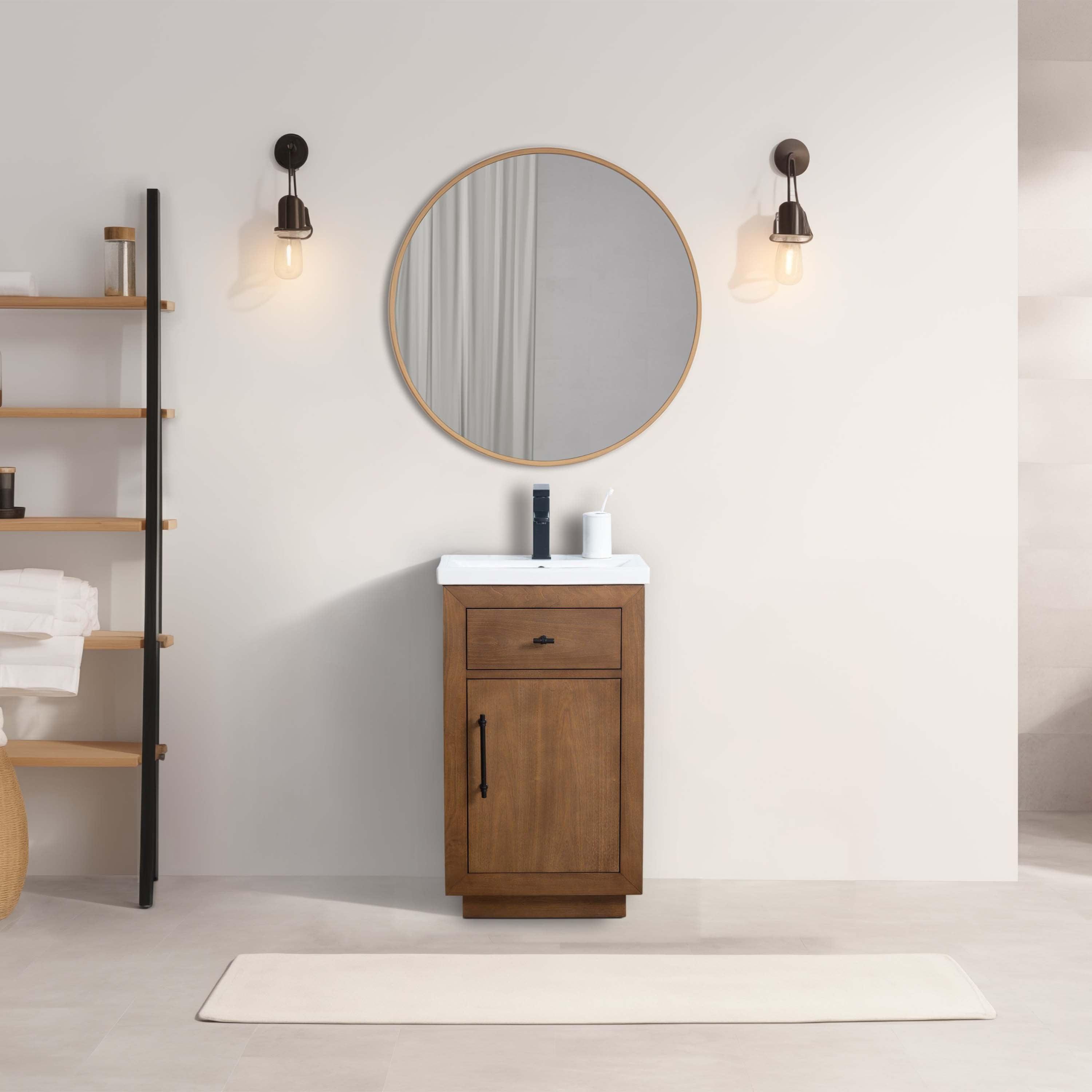 20'' Free Standing Single Bathroom Vanity with Ceramic Top