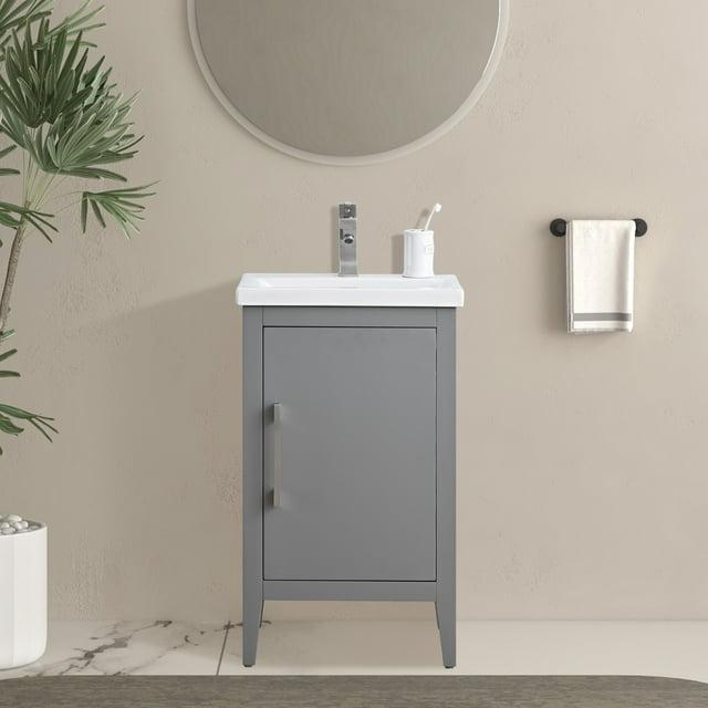 20'' Single Bathroom Vanity with Ceramic Top