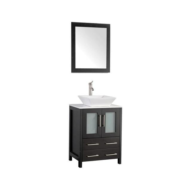 Vanity Art VA3124E 24 in. Single Sink Bathroom Vanity Set, Espresso