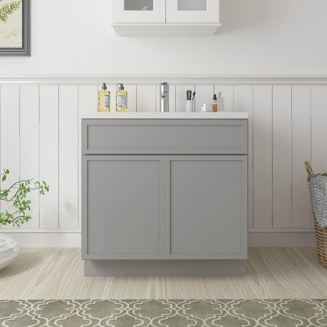 39" W Birch Plywood Freestanding Single Base Storage Cabinet with Soft Close Door