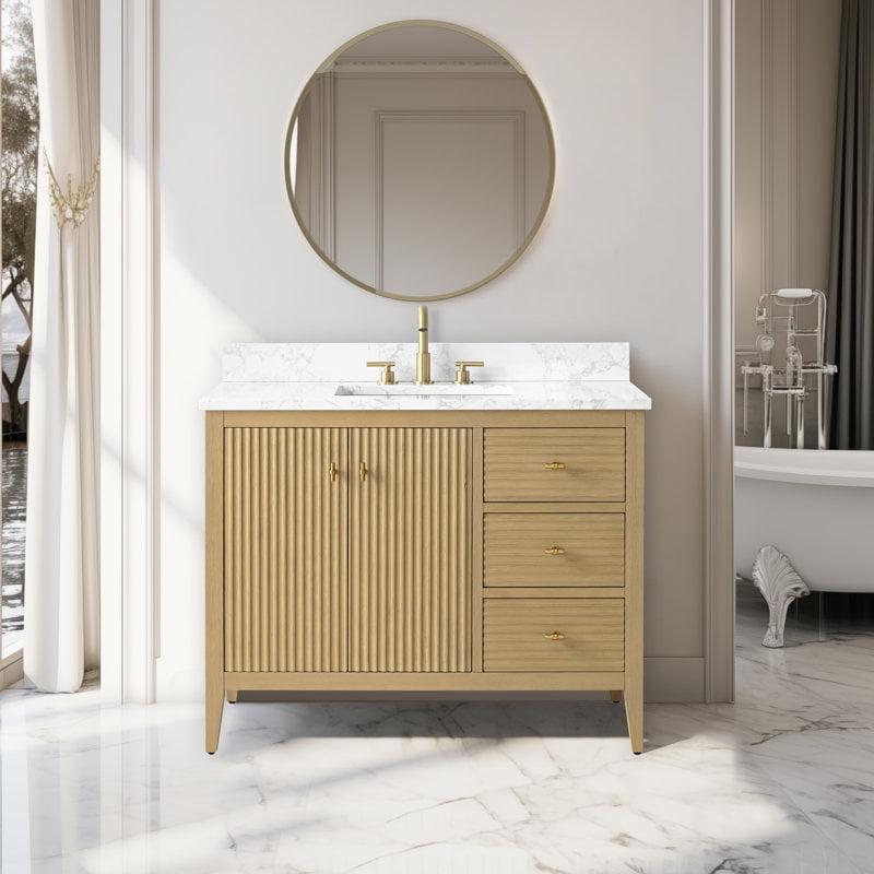 42'' Single Bathroom Vanity with Engineered Marble Top