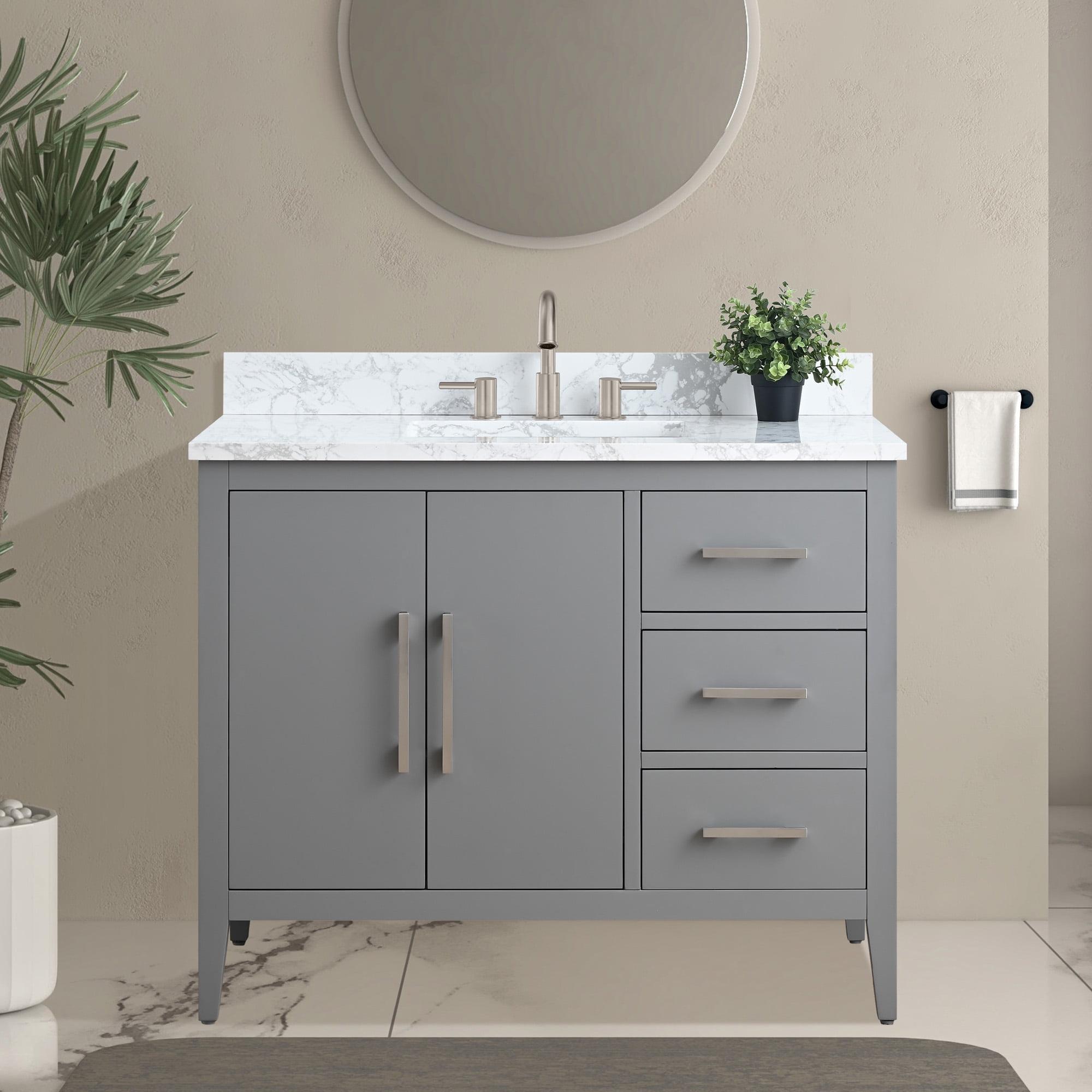42'' Single Bathroom Vanity with Engineered Marble Top