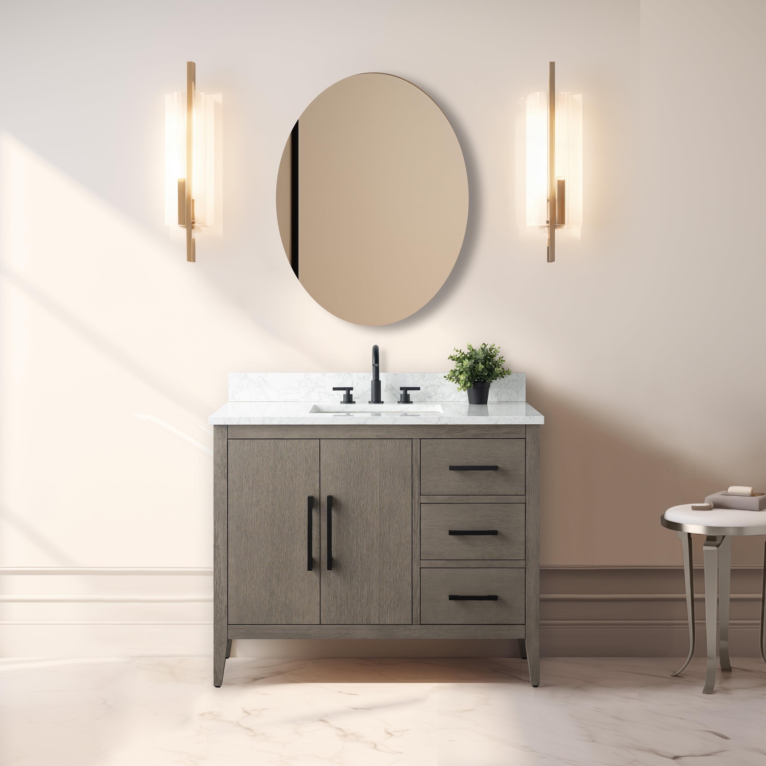 42'' Single Bathroom Vanity with Engineered Marble Top