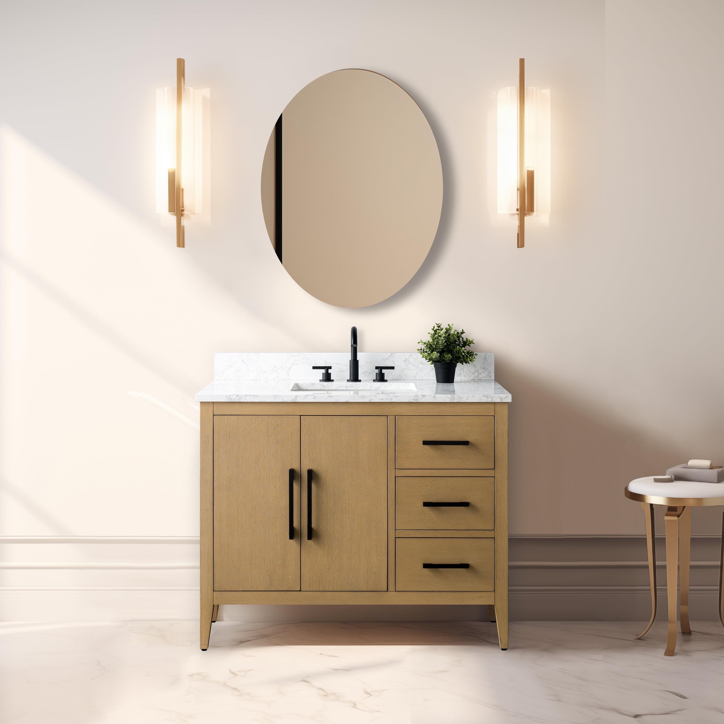 42'' Single Bathroom Vanity with Engineered Marble Top