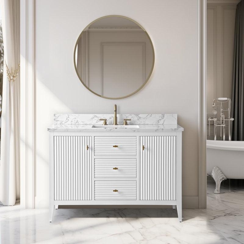 48'' Single Bathroom Vanity with Engineered Marble Top