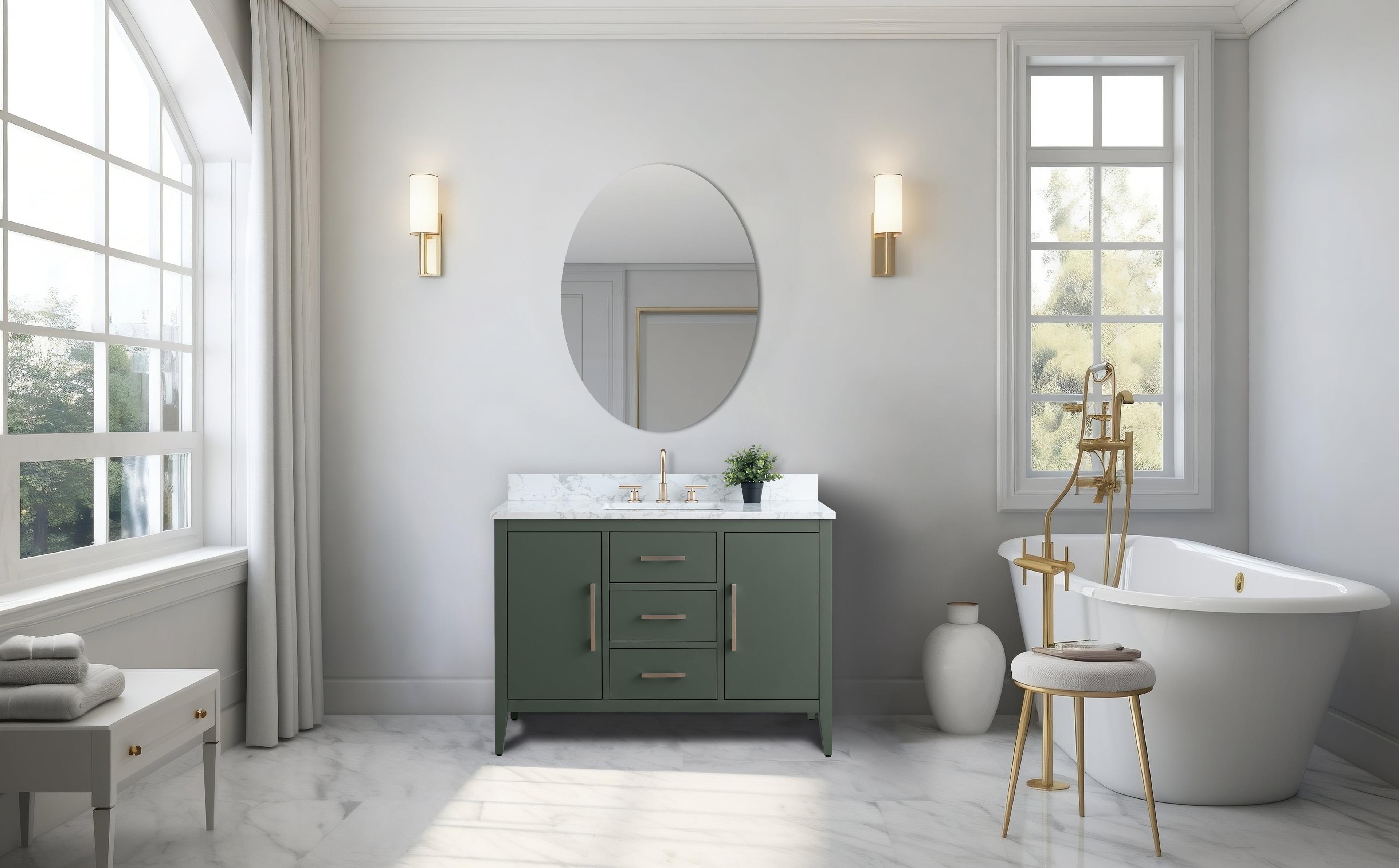 48'' Single Bathroom Vanity with Engineered Marble Top