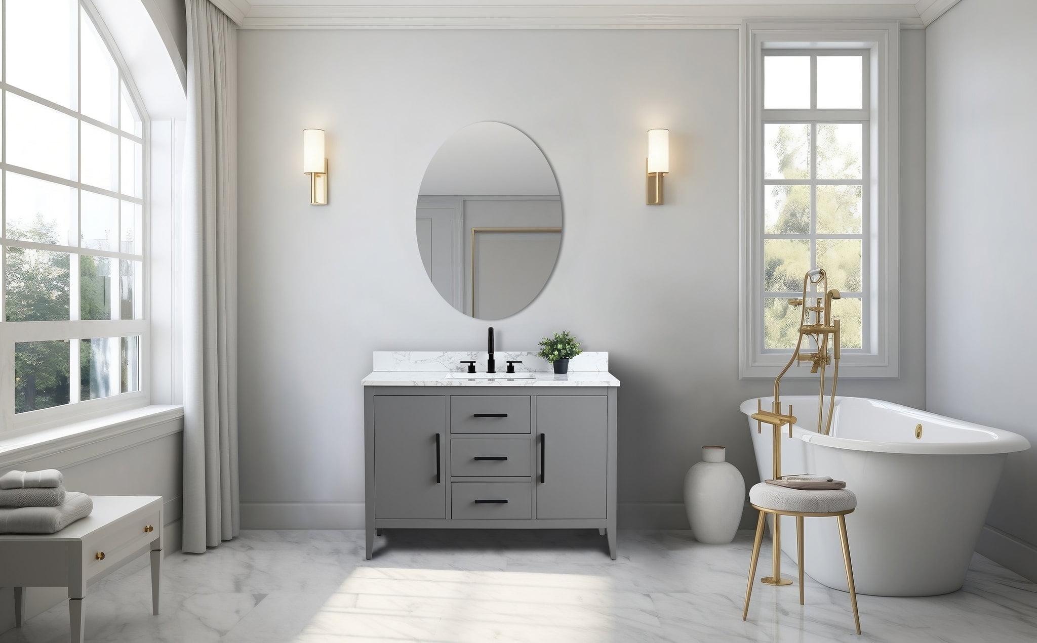 48'' Single Bathroom Vanity with Engineered Marble Top
