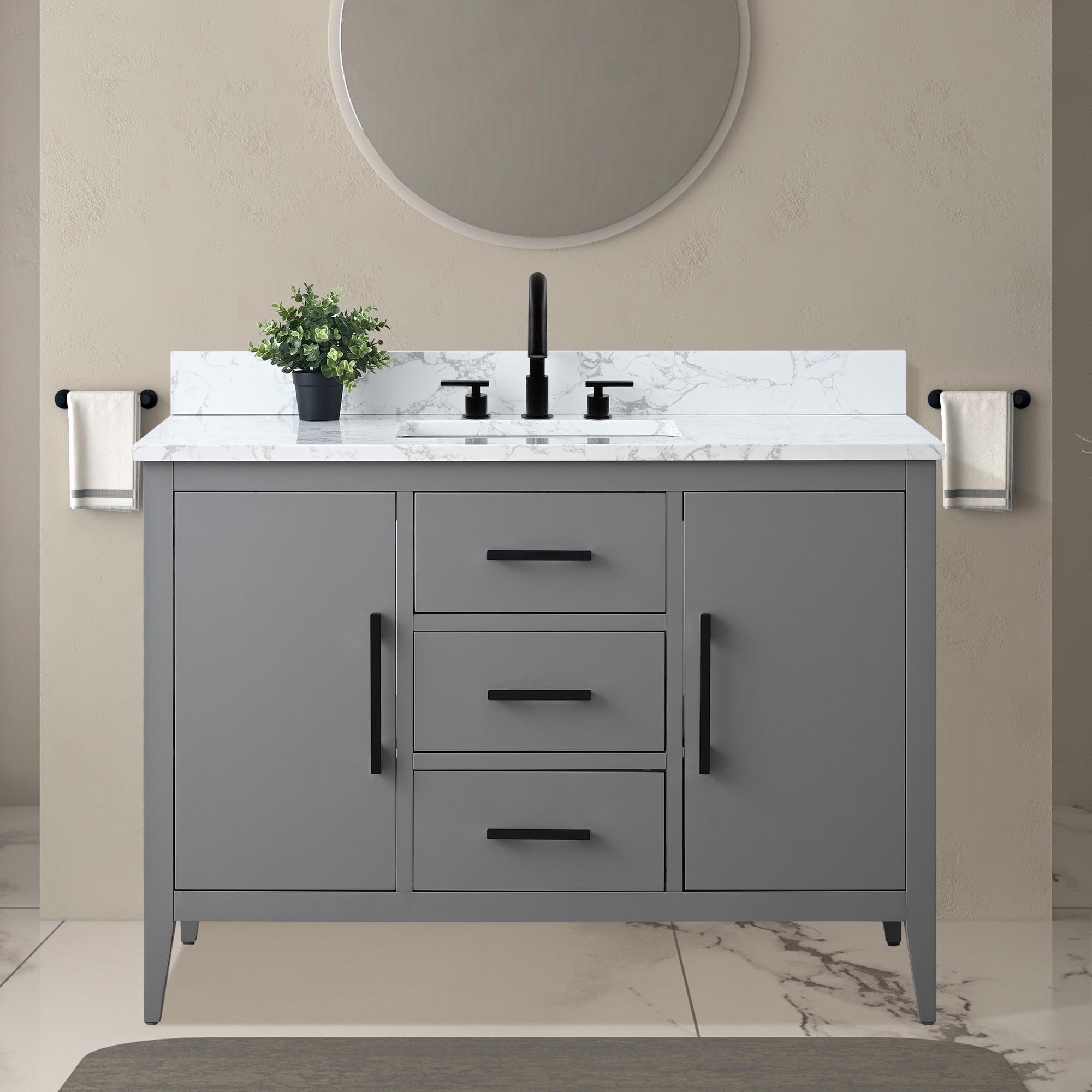 48'' Single Bathroom Vanity with Engineered Marble Top