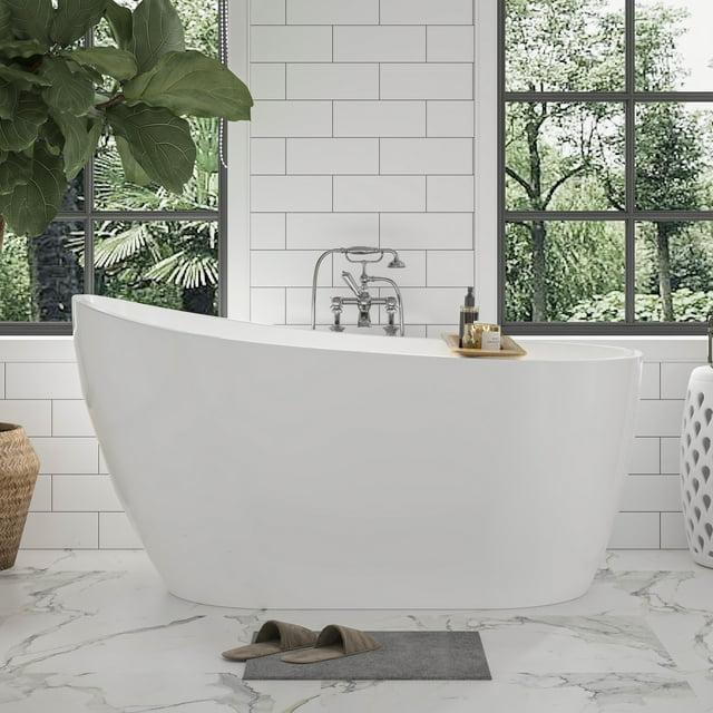 54" X 28" Freestanding Soaking Acrylic Bathtub