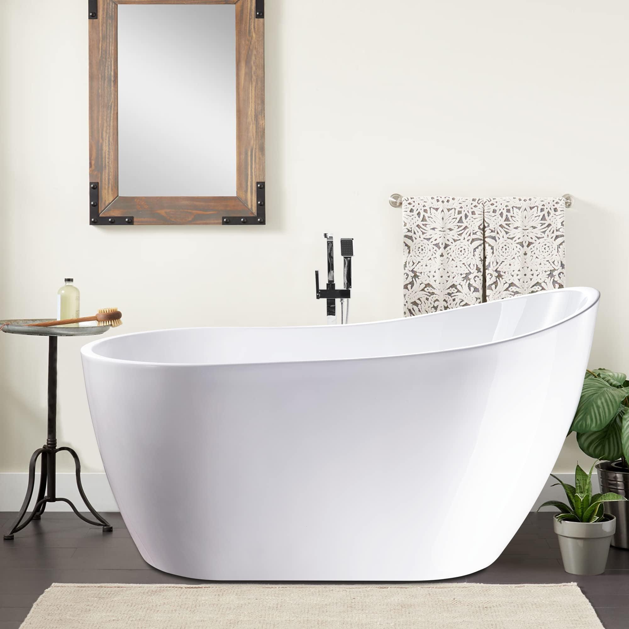 54" X 28" Freestanding Soaking Acrylic Bathtub