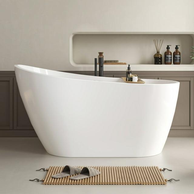 Maya 55" x 28" Freestanding Soaking Acrylic Bathtub
