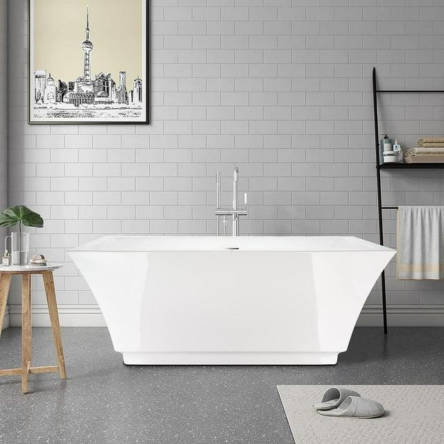 Orion 59'' x 30'' Freestanding Soaking Acrylic Bathtub