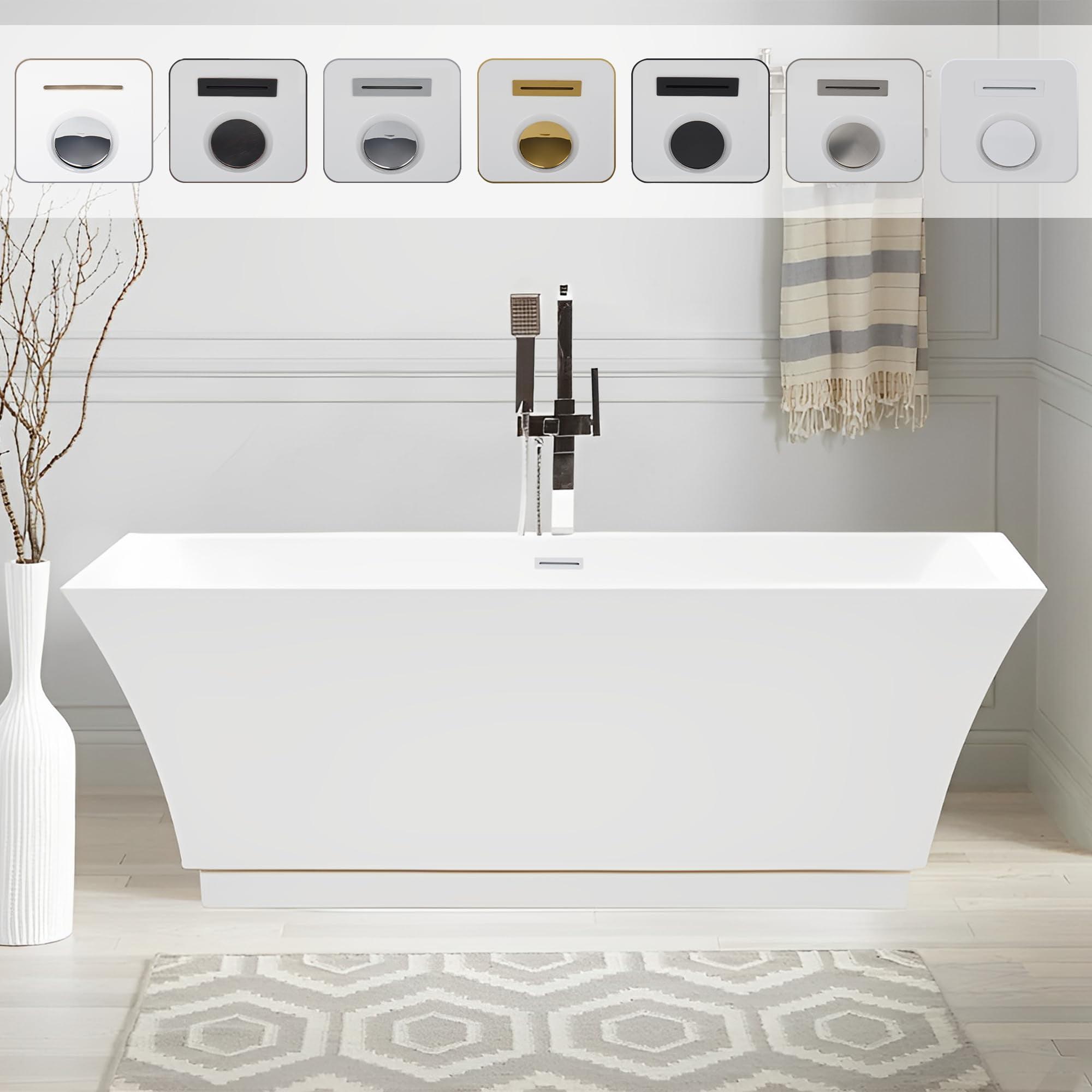 Orion 59'' x 30'' Freestanding Soaking Acrylic Bathtub